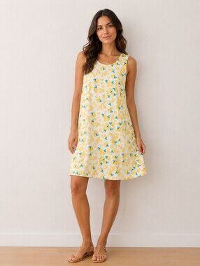 Pappagallo Yellow Floral Midi Dress